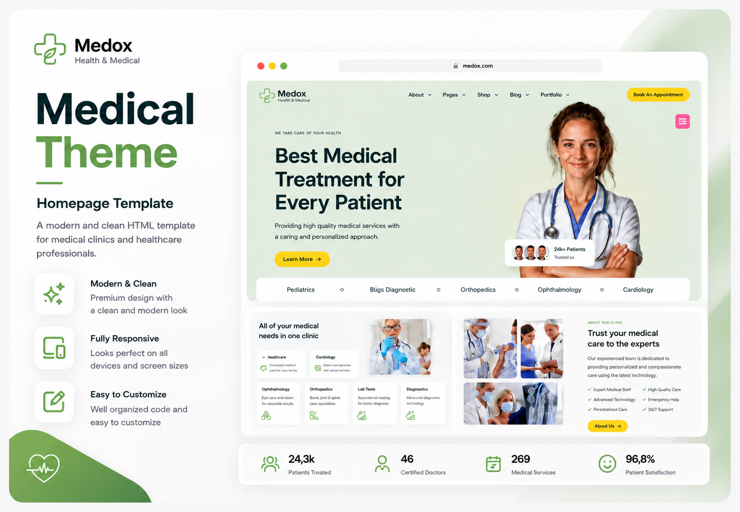 Medox website template preview